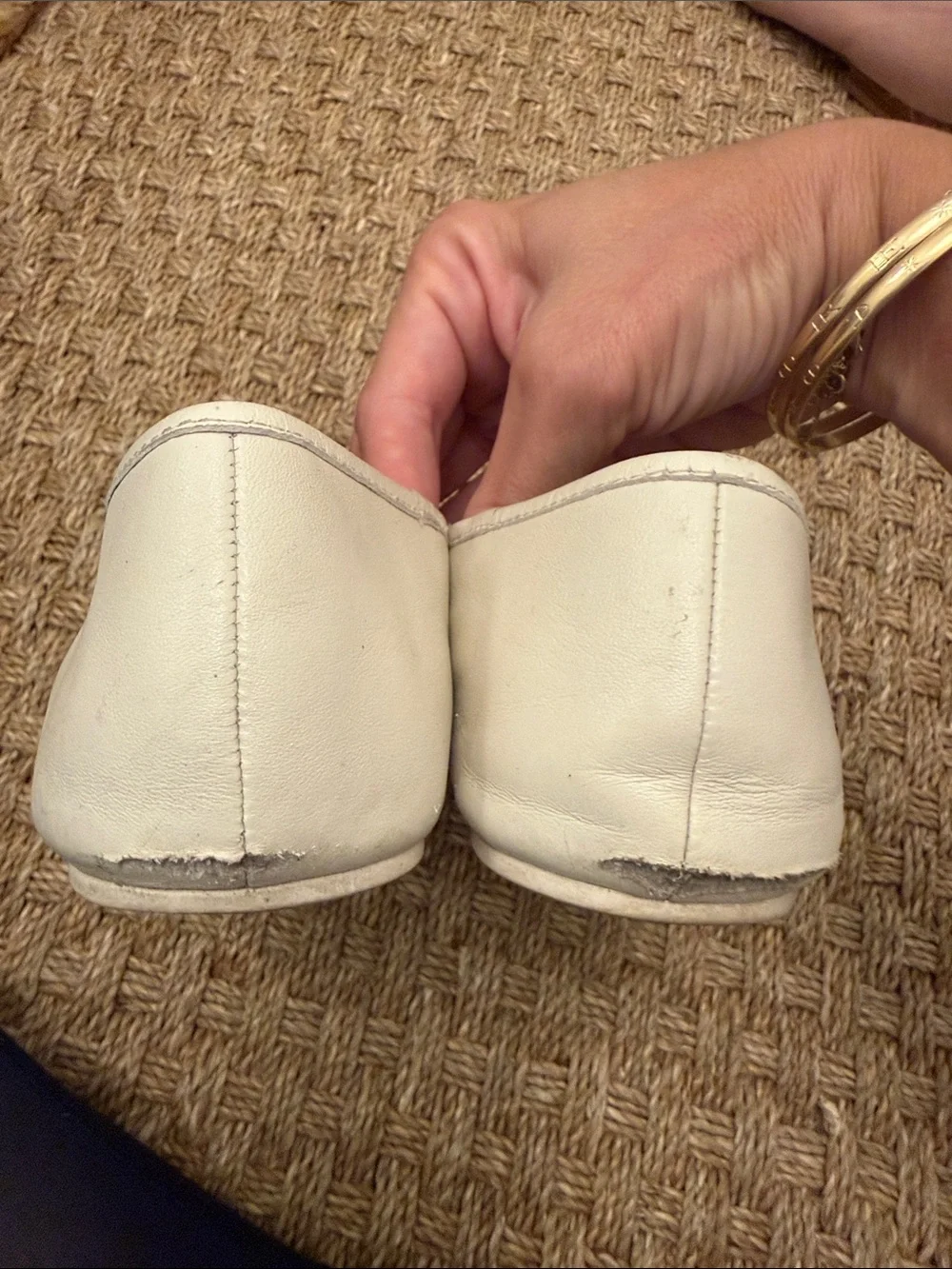 Coach Leather Ballet Flats in Cream